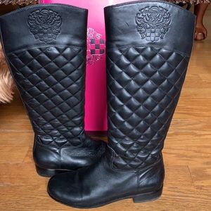 Black Quilted Vince Camuto boots